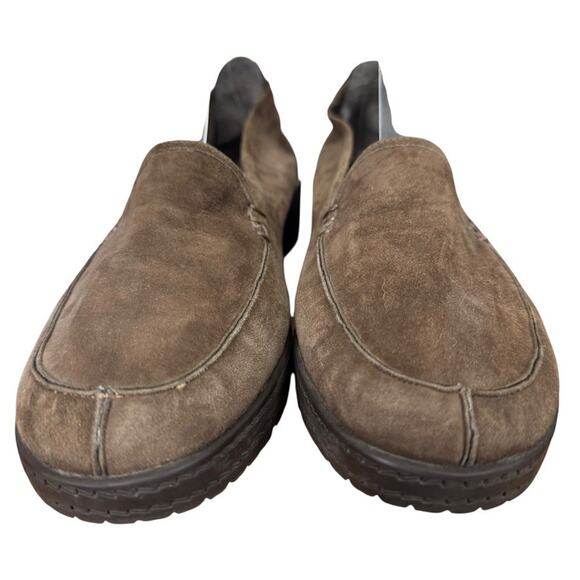 Stuart Weitzman Brown Nubuck Leather Wedge Slip On Casual Comfort Shoes sz 9 - Picture 7 of 16